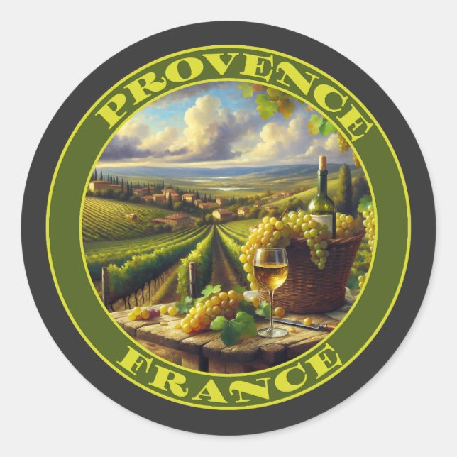 Provence France Wine Country Classic Round Sticker (Front)