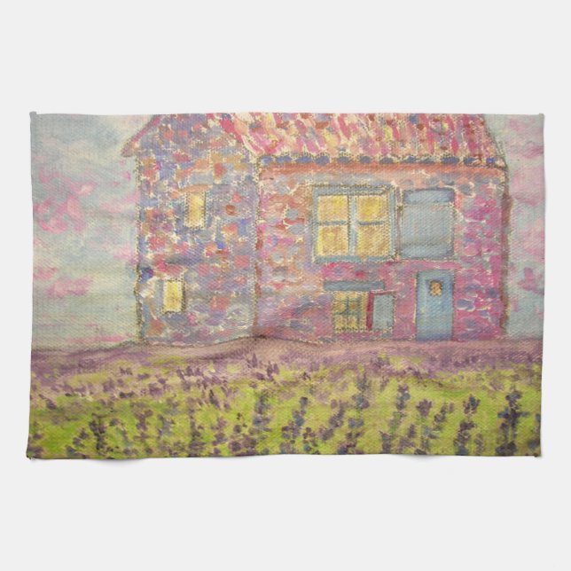 Provence House and Lavender Fields Tea Towel (Horizontal)