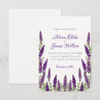 Provence lavander violet wedding invitation