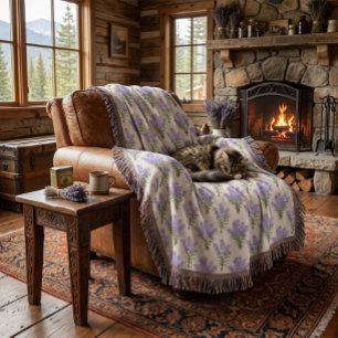 Provence Lavender Bunches Throw Blanket
