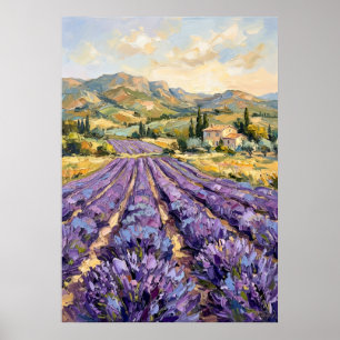 Provence Lavender Field Landscape Art Print Fren