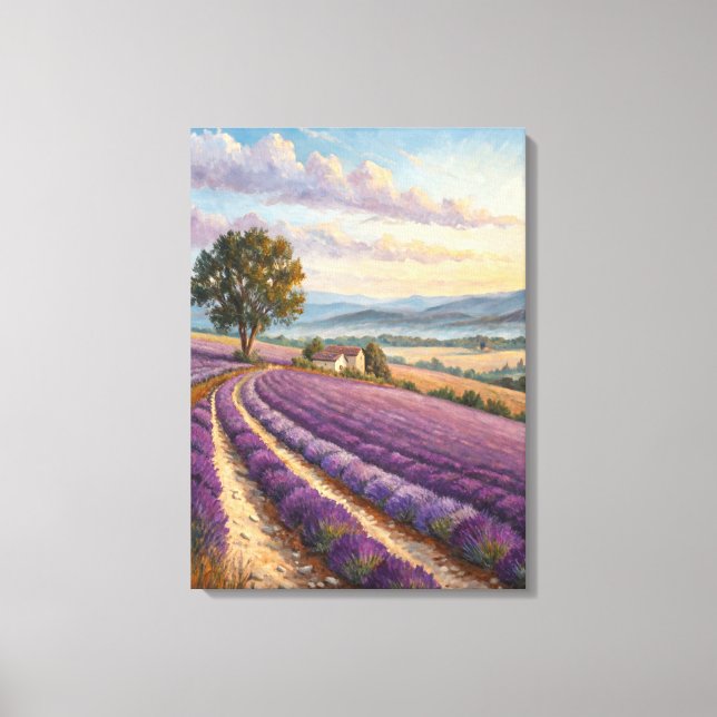  Provence Lavender Field Print. Canvas Print (Front)