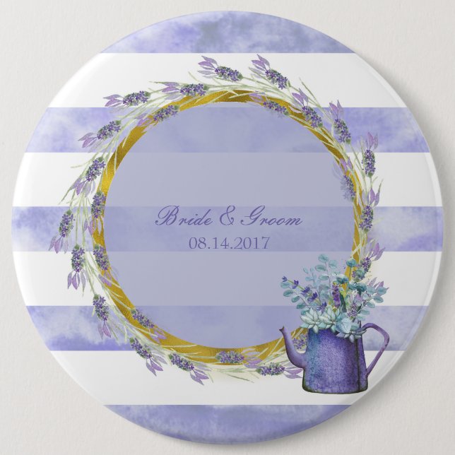 Provence Lavender Purple Flower Floral Wedding 6 Cm Round Badge (Front)