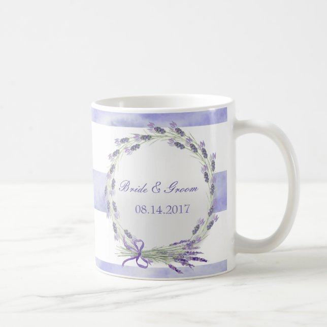 Provence Lavender Purple Flower Floral Wedding Coffee Mug (Right)