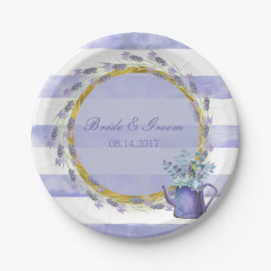 Provence Lavender Purple Flower Floral Wedding Paper Plate