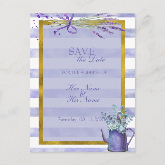 Provence Lavender Purple Flower SAVE the Date Announcement Postcard (Front)