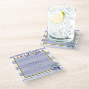 Provence Lavender Purple Flower Wedding Cheers Glass Coaster