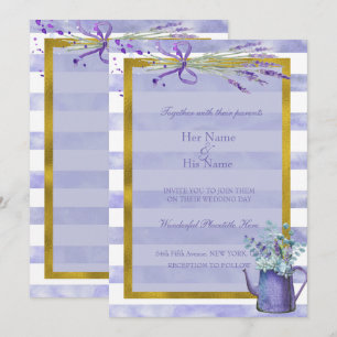 Provence Lavender Purple Flower Wedding Invitation