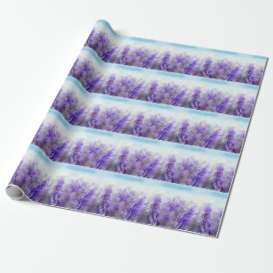 Provence Lavender: Vintage Watercolor Field Wrapping Paper