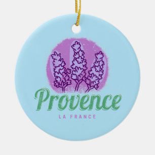 Provence Retro Lavender French Riviera France Ceramic Tree Decoration