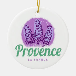 Provence Retro Lavender French Riviera France Ceramic Tree Decoration