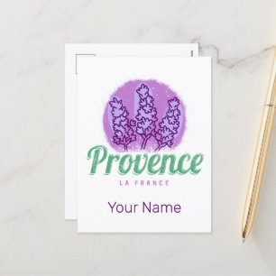 Provence Retro Lavender French Riviera France Holiday Postcard