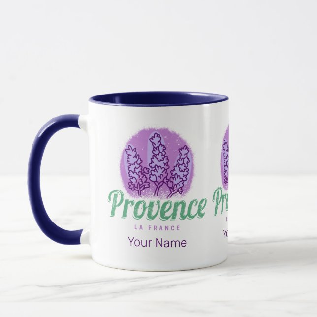 Provence Retro Lavender French Riviera France Mug (Left)