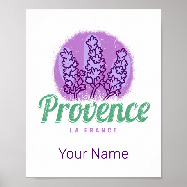 Provence Retro Lavender French Riviera France Poster (Front)