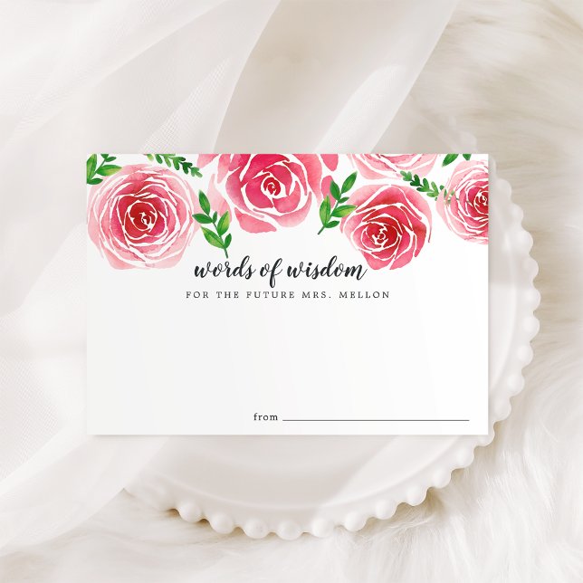 Provence Rose | Bridal Shower Advice Card (Creator Uploaded)