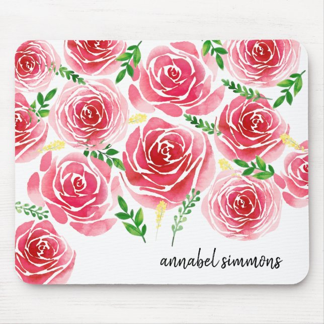 Provence Rose Personalised Mousepad (Front)