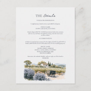 Provence Vineyard Wedding Details Enclosure Card