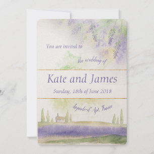 Provence Watercolour Wedding Invitation