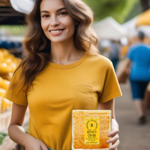 Provence Yellow HONEYCOMB Label Honeycomb & Bee