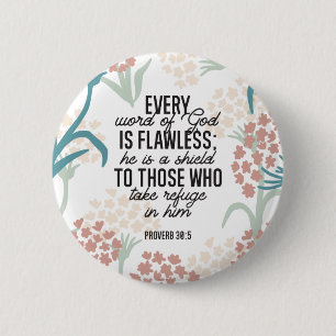 Proverb 30:5 Bible Verse 6 Cm Round Badge