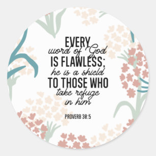 Proverb 30:5 Bible Verse Classic Round Sticker