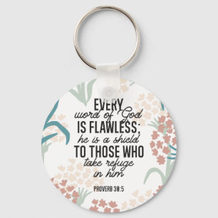 Proverb 30:5 Bible Verse Key Ring