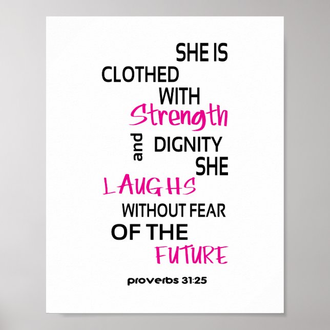 Proverb 31:25 (standard picture frame size) poster (Front)