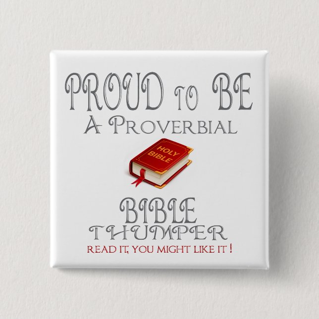Proverbial Bible Thumper 15 Cm Square Badge (Front)