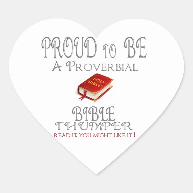 Proverbial Bible Thumper Heart Sticker (Front)