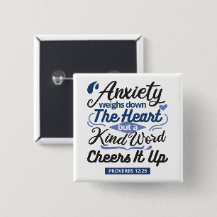 Proverbs 12:25 Bible Verse – Kind Word Art 15 Cm Square Badge