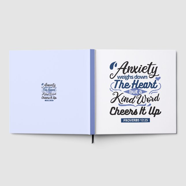 Proverbs 12:25 Bible Verse – Kind Word Art Guest Book (Full)