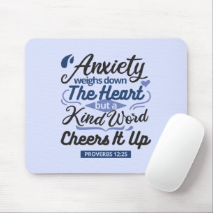 Proverbs 12:25 Bible Verse – Kind Word Art Mouse Mat