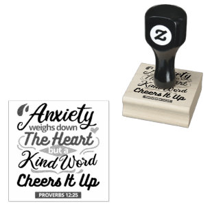 Proverbs 12:25 Bible Verse – Kind Word Art Rubber Stamp