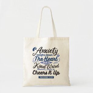 Proverbs 12:25 Bible Verse – Kind Word Art Tote Bag