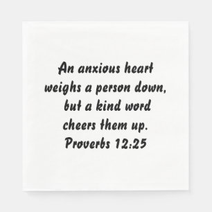 Proverbs 12:25 Elegant Custom Bible Verse Napkin