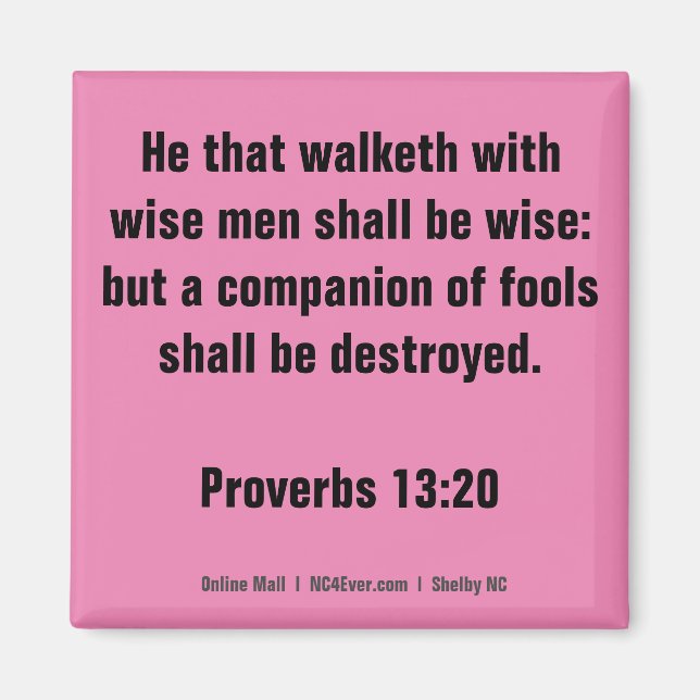 Proverbs 13:20 Bible Verse magnet (Front)