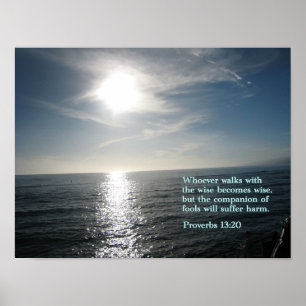 Proverbs 13:20 Sunset Poster