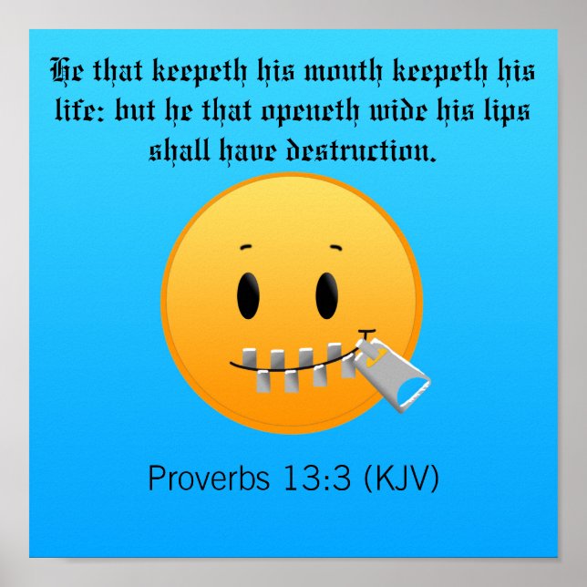 Proverbs 13:3 poster (Front)