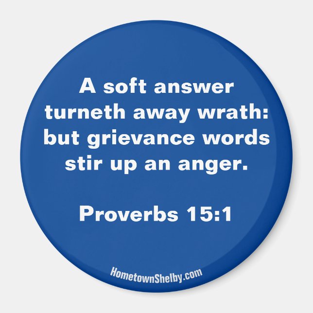 Proverbs 15:1 Bible Verse magnet (Front)