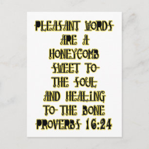 Proverbs 16:24 postcard