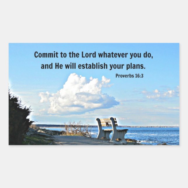 Proverbs 16:3 Commit to the Lord whatever you do.. Rectangular Sticker (Front)