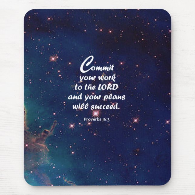 Proverbs 16:3 mouse mat (Front)