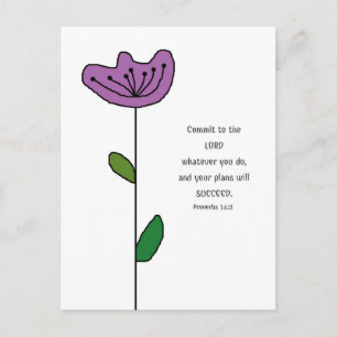Proverbs 16:3 Scripture Postcard