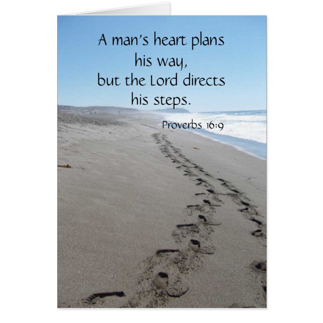 Proverbs 16:9 Blessed Steps Card (Front)