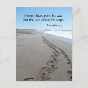 Proverbs 16:9 Blessed Steps Postcard