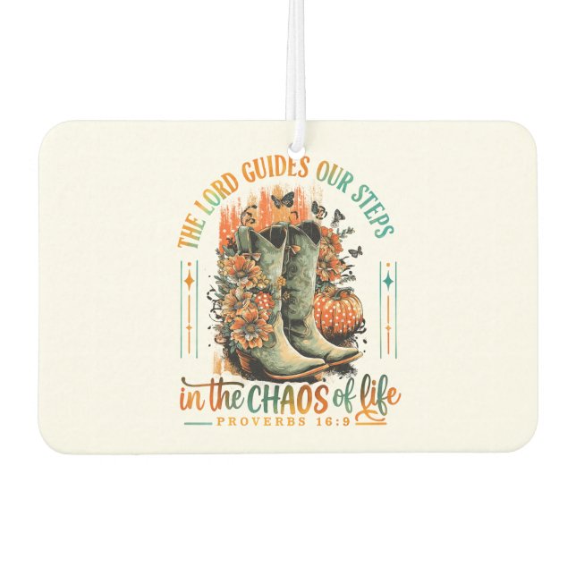 Proverbs 16:9  car air freshener (Front)