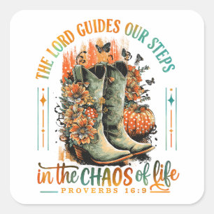 Proverbs 16:9  square sticker