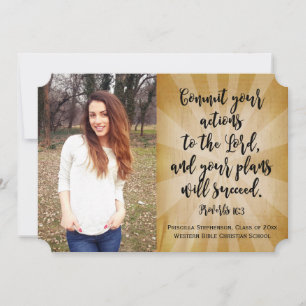 Proverbs 16 Christian Bible Verse Photo Graduation Invitation