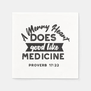 Proverbs 17:22 'A Merry Heart' Inspirational Verse Napkin