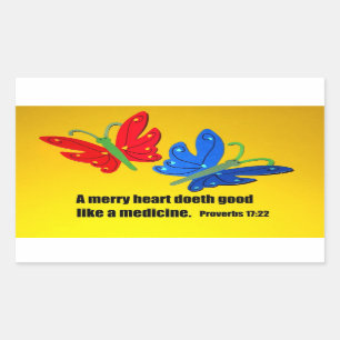 Proverbs 17:22 rectangular sticker
